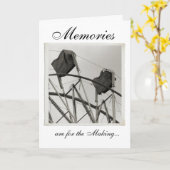 旧式な観覧車のカスタムな挨拶状 カード (黄色い花)