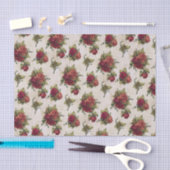 旧式な赤いバラの壁紙 薄葉紙 (クラフト)