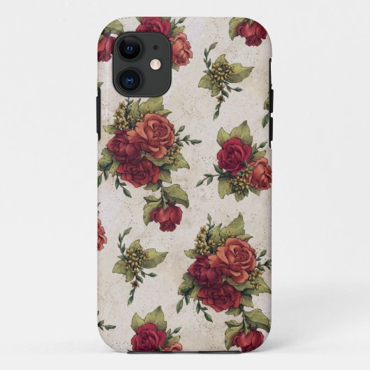 旧式な赤いバラの壁紙 Case-Mate iPhoneケース (裏面)