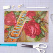 旧式な赤いバラカタログ10" X 15"ティッシュペーパー 薄葉紙 (クラフト)