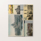 旧式な郵便はがきのヨーロッパのユダヤ人のシナゴーグ ジグソーパズル (縦)