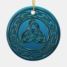 旧式な金属の青緑のケルト族の三位一体の結び目 セラミックオーナメント