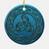 旧式な金属の青緑のケルト族の三位一体の結び目 セラミックオーナメント (裏面)