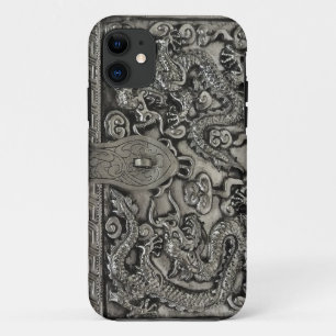 旧式な銀製のドラゴンのiphone 5の場合 iPhone 11 ケース