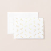 旧式な鍵のプリントパターンレトロの芸術のデザインの黒 箔カード (封筒付き正面)