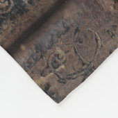 旧式な革本の金ぱく フリースブランケット (角)