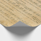 旧式な音楽シートのスタイル2の包装紙ロール ラッピングペーパー (角)