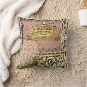 旧式な音楽フランスのな金ゴールドの王冠のコラージュ クッション (ブランケット)