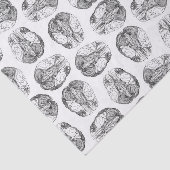 旧式な頭脳の図表のイラストレーションのヴィンテージ 薄葉紙 (詳細)