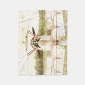 旧式な飛行機の複葉機のフリースブランケット フリースブランケット (正面)