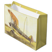 旧式な飛行機の複葉機 ラージペーパーバッグ (正面アングル)