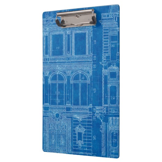 旧式な"感じの青い"建築家はクリップボードを計画します クリップボード (左)