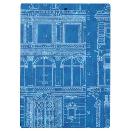 旧式な"感じの青い"建築家はクリップボードを計画します クリップボード (裏面)