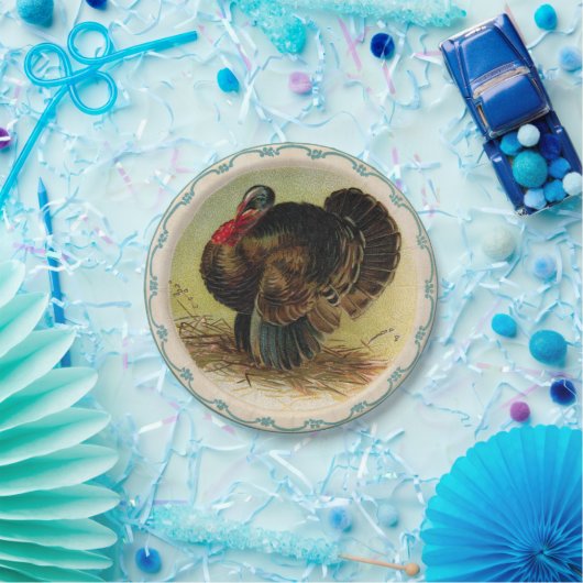 旧式なClapsaddleの感謝祭の夕食の紙皿 ペーパープレート (パーティー)