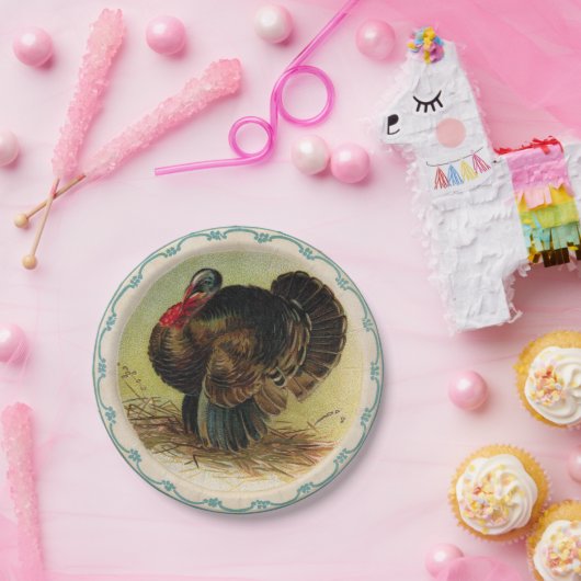 旧式なClapsaddleの感謝祭の夕食の紙皿 ペーパープレート (パーティー)