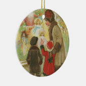 旧式のクリスマスのヴィンテージのオーナメント セラミックオーナメント (右)