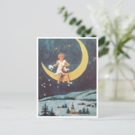 旧式のクリスマスカードのブランク シーズンポストカード (スタンド正面)