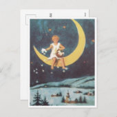 旧式のクリスマスカードのブランク シーズンポストカード (正面/裏面)