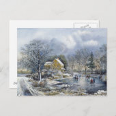 旧式のクリスマスカード シーズンポストカード (正面/裏面)