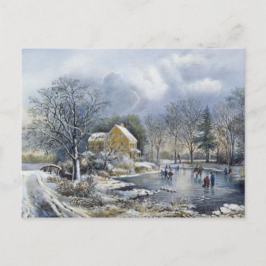 旧式のクリスマスカード シーズンポストカード (正面)