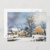 旧式のクリスマスカード シーズンポストカード (正面/裏面)