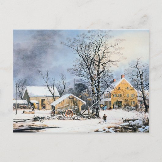 旧式のクリスマスカード シーズンポストカード (正面)