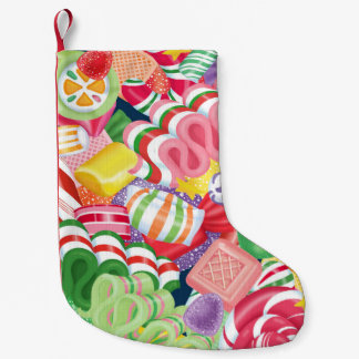 旧式のクリスマスキャンデーのストッキング スモールクリスマスストッキング