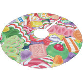 旧式のクリスマスキャンデーの木のスカート ブラッシュドポリエステルツリースカート (アングル)