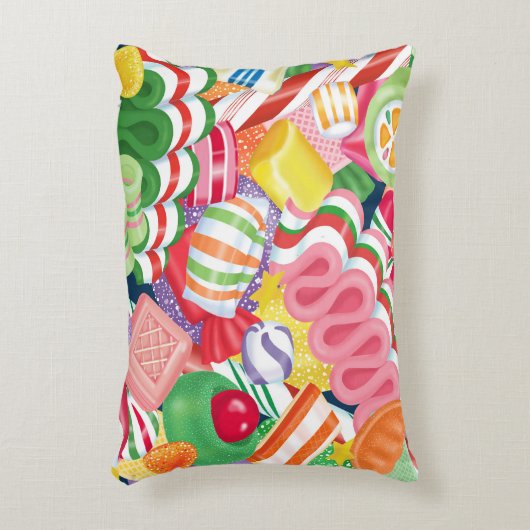 旧式のクリスマスキャンデーの枕 アクセントクッション (正面(垂直))