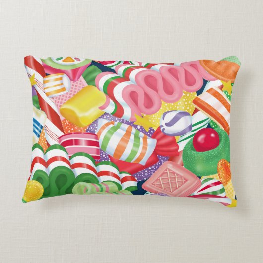 旧式のクリスマスキャンデーの枕 アクセントクッション (裏面)