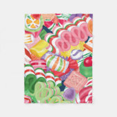 旧式のクリスマスキャンデー フリースブランケット (正面)