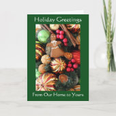 旧式のクリスマスツリーのオーナメント シーズンカード (正面)