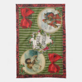 旧式のクリスマス キッチンタオル (縦)