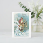 旧式のクリスマス、サンタ シーズンポストカード (スタンド正面)