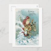 旧式のクリスマス、サンタ シーズンポストカード (正面/裏面)