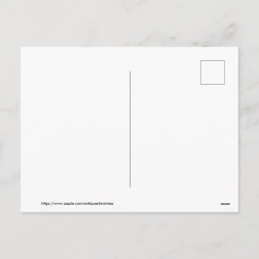 旧式のクリスマス、シカ シーズンポストカード (裏面)