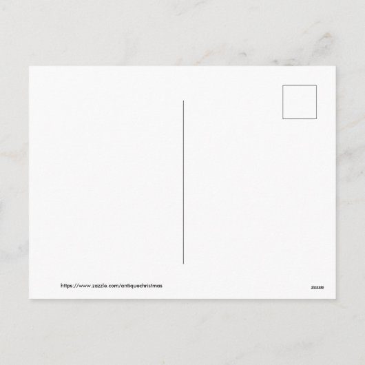 旧式のクリスマス、女の子との天使 シーズンポストカード (裏面)