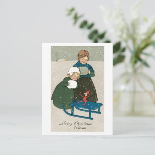 旧式のクリスマス、姉妹 シーズンポストカード (スタンド正面)