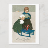 旧式のクリスマス、姉妹 シーズンポストカード (正面)