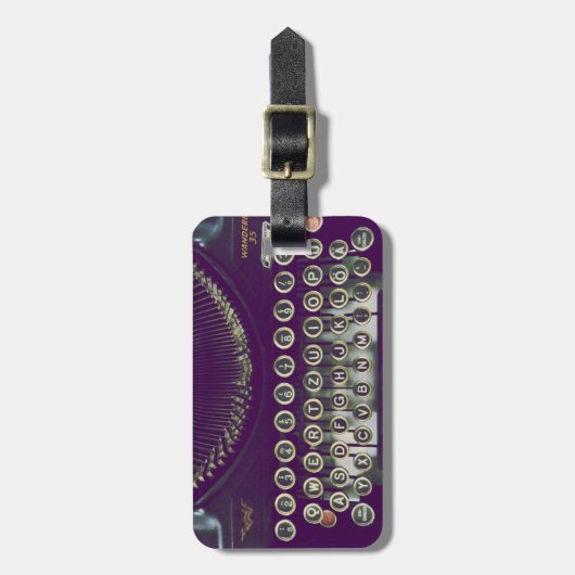 旧式のタイプライター ラゲッジタグ (正面縦)