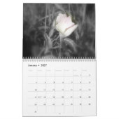 旧式のバラ カレンダー (1月 2027)