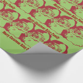 旧式のレトロのサンタはあなた自身のメッセージを加えます ラッピングペーパー (角)