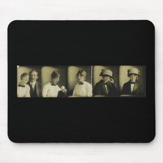 旧式のロマンチックな女性の写真のストリップ マウスパッド (正面)