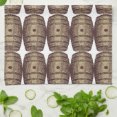 旧式のワインバレルパターン キッチンタオル (折り畳み)