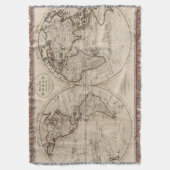 旧式の世界地図(1795年) スローブランケット (正面縦)