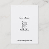 旧式の人および車のヴィンテージの写真 名刺 (裏面)