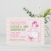 旧式の人形のパーティの招待状 招待状 (スタンド正面)