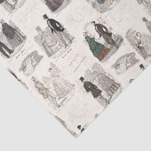 旧式の優雅のヴィンテージのフランス人のファッション 薄葉紙 (詳細)