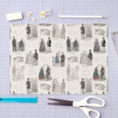 旧式の優雅のヴィンテージのフランス人のファッション 薄葉紙 (クラフト)