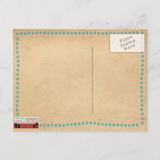 旧式の家族会-招待状の郵便はがき インビテーションポストカード (裏面)